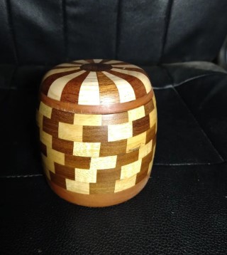 Segmented lidded pot won a commended certificate for Geoff Christie